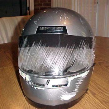 A full-face helmet credited for saving its user.