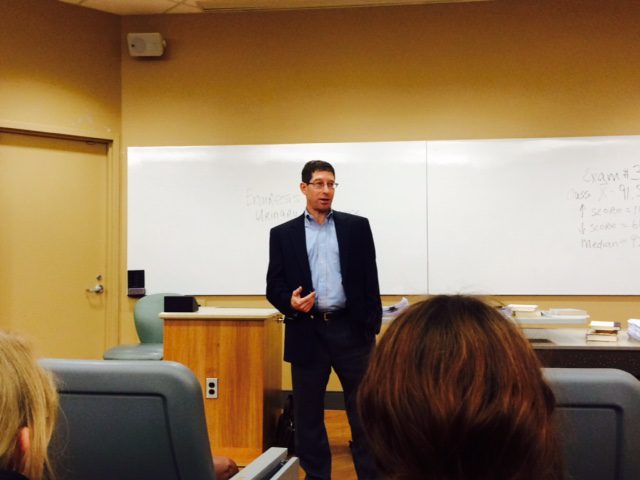 Stuart Carpey leads a discussion at the University of Pittsburgh