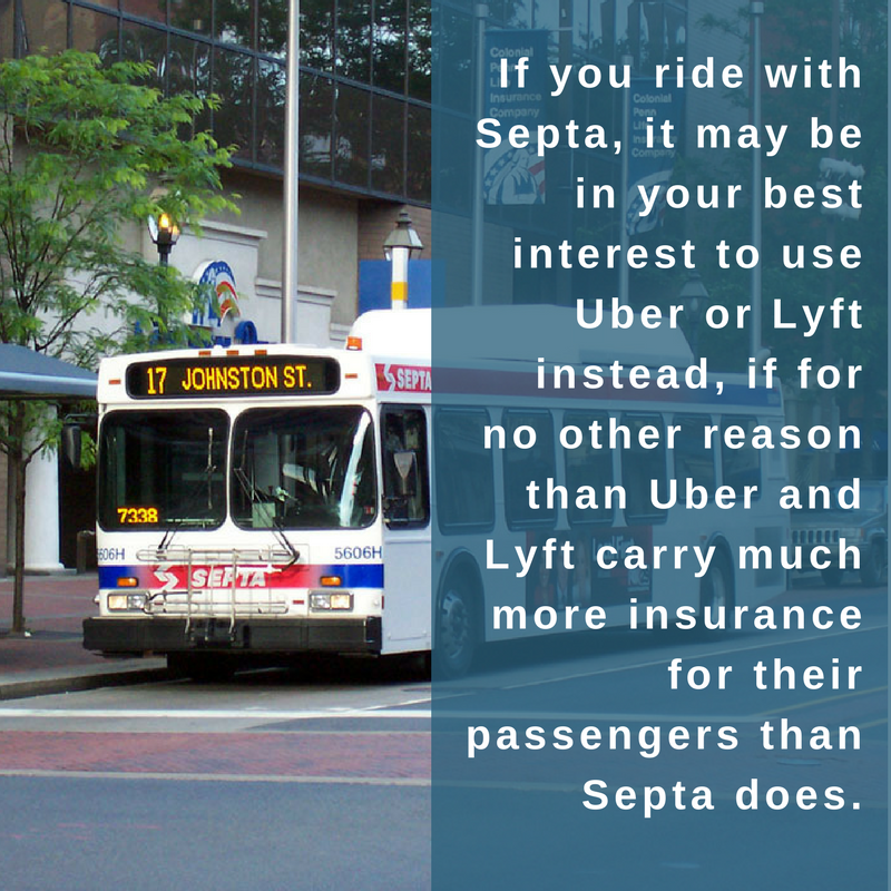 PA Insurance Coverage of Uber/Lyft vs. Septa- Carpey Law
