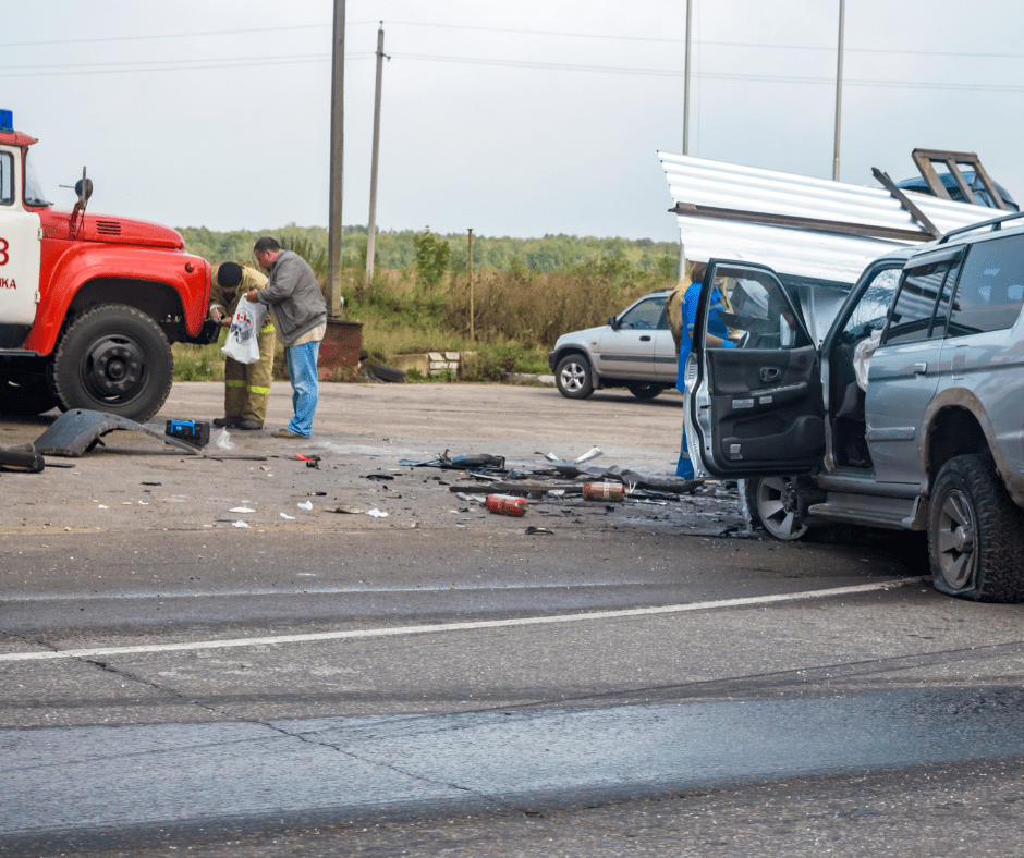 Car accident caused by truck